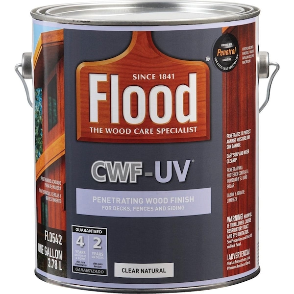 Flood CWF-UV Oil-Modified Fence Deck and Siding Wood Finish, Natural, 1 Gal. FLD542/01 - main